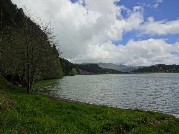 Jezero Furnash Klenotem Azorských Ostrovů Krásná Příroda Nádherná Voda Nádherný — Stock fotografie