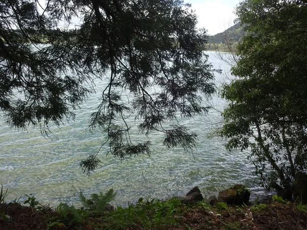 Jezero Furnash Klenotem Azorských Ostrovů Krásná Příroda Nádherná Voda Nádherný — Stock fotografie