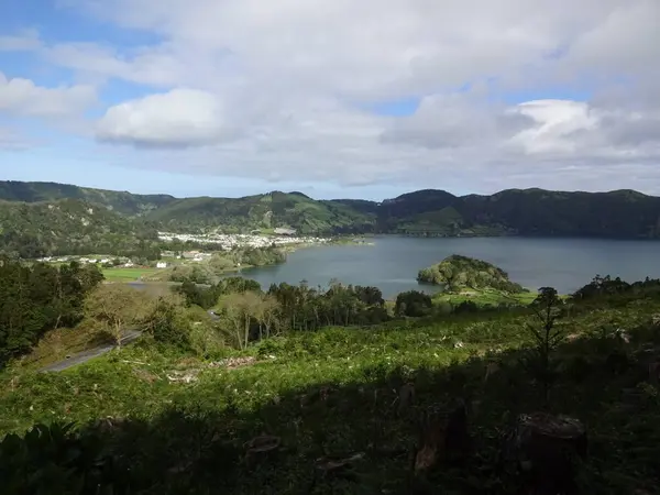 Lagos Deslumbrantes Nos Açores Blue Green Lakes Incrível Atmosfera Beleza — Fotografia de Stock