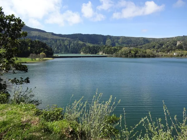 Stunning Lakes Azores Blue Green Lakes Amazing Atmosphere Beauty Cleanliness — Stock Photo, Image