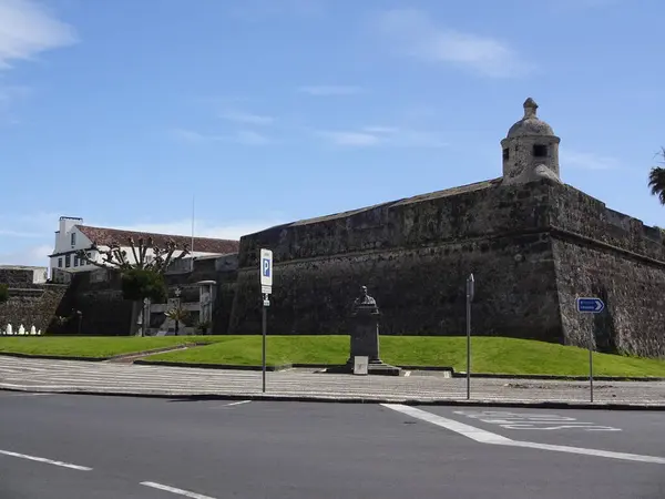 Azorerna Ett Fantastiskt Ställe Att Huvudstaden San Miguel Staden Ponta — Stockfoto