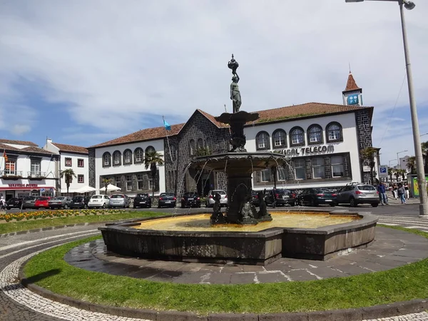 Azorerna Ett Fantastiskt Ställe Att Huvudstaden San Miguel Staden Ponta — Stockfoto