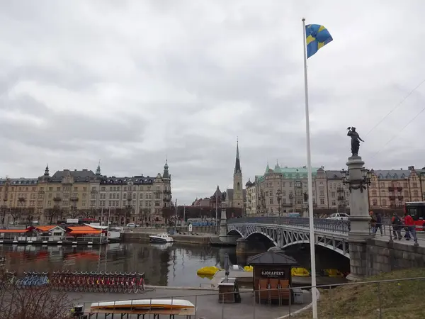 Arhitectura Europei Nord Scandinaviei Uimitor Stockholm Minunat Oraș Suedez Gamlastan — Fotografie, imagine de stoc