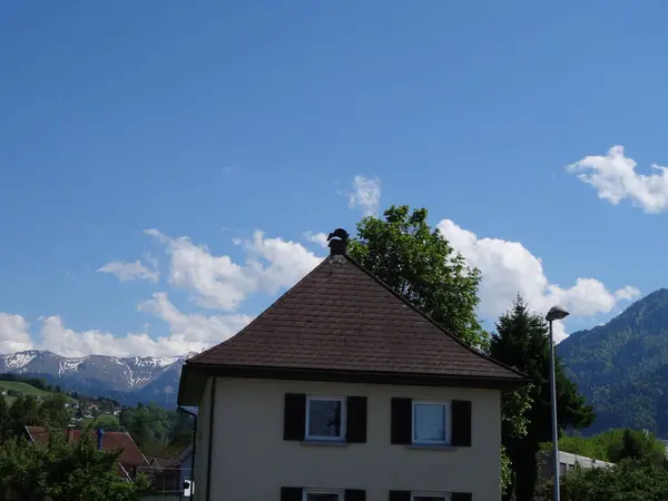 美しいオーストリアの自然と建築 FeldkirchとBregenzは滞在する素晴らしい場所です 山も町も 浮浪者も — ストック写真