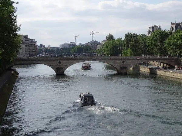 Párizs Belvárosa Híres Nevezetességek Eiffel Torony Ízléses Kilátás — Stock Fotó