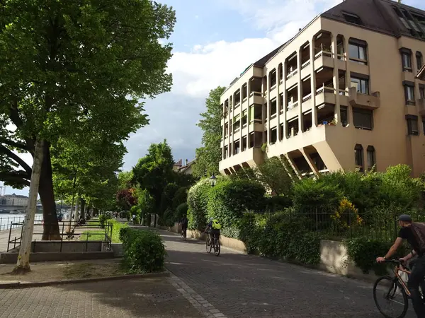 Ciudad Suiza Basilea Parque Lange Erlen Casco Antiguo Ayuntamiento Impresionante —  Fotos de Stock