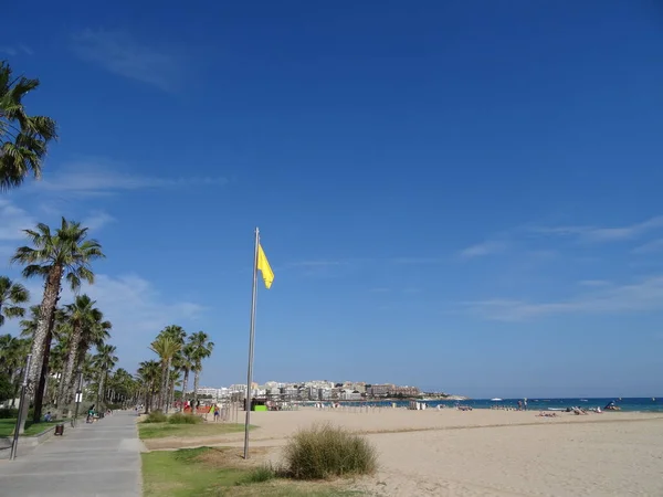Salou Jest Bardzo Fajnym Miastem Wybrzeżu Costa Dorada Hiszpanii Piękne — Zdjęcie stockowe