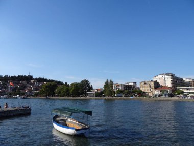 Eski Yugoslav Makedonya Cumhuriyeti, Ohri. Tarihi ve aktif turizm için harika bir yer. Ohri Gölü
