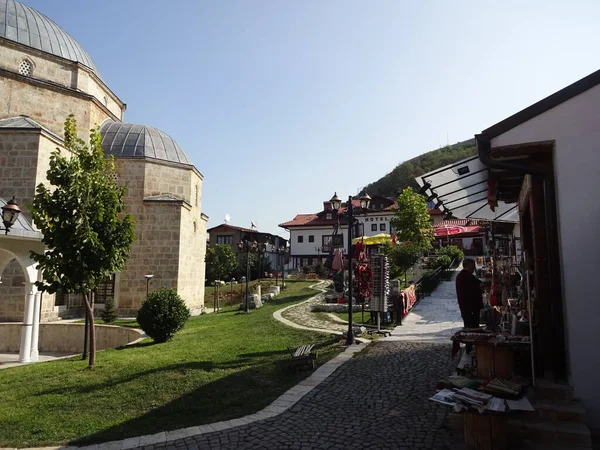 Gyönyörű Panoráma Prispen Séták Városban Szokatlan Hely Amely Megőrizte Ízét — Stock Fotó