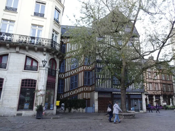 Rouen Mycket Vacker Stad Med Antik Gotisk Arkitektur Det Ligger — Stockfoto