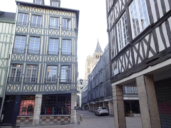 Rouen Mycket Vacker Stad Med Antik Gotisk Arkitektur Det Ligger — Stockfoto