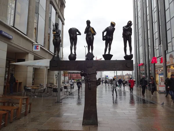 Piękne Stare Centrum Lipska Niemcy Wspaniała Architektura Bardzo Ciekawe Budynki — Zdjęcie stockowe