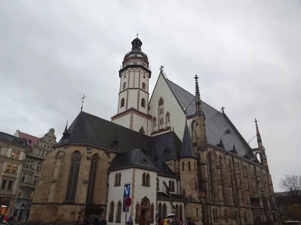 Belo Centro Antigo Leipzig Alemanha Arquitetura Maravilhosa Edifícios Muito Interessantes — Fotografia de Stock