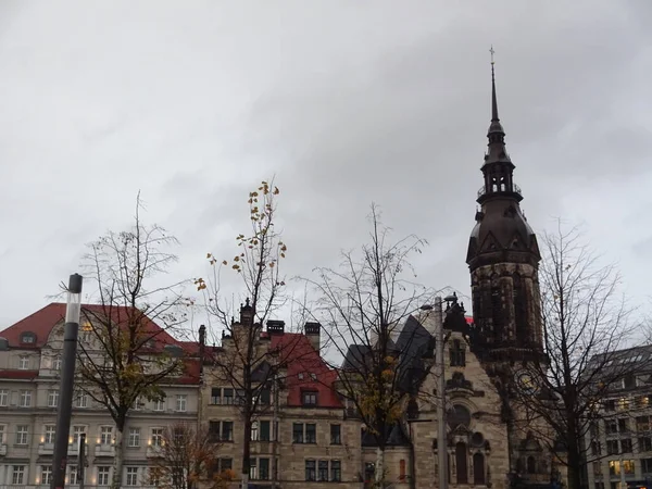 Belo Centro Antigo Leipzig Alemanha Arquitetura Maravilhosa Edifícios Muito Interessantes — Fotografia de Stock