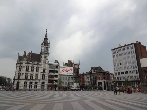 Hermosa Arquitectura Charleroi Belga Edificios Inusuales Calles Antiguas — Foto de Stock