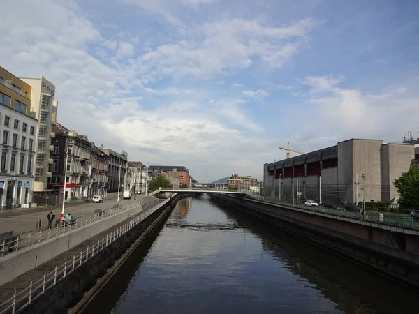 Vacker Arkitektur Belgiska Charleroi Ovanliga Byggnader Och Gamla Gator — Stockfoto