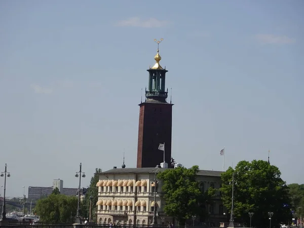 스톡홀름의 건축물은 알아볼 수있습니다 아름다운 아름다운 스웨덴 라이스 그리고 — 스톡 사진