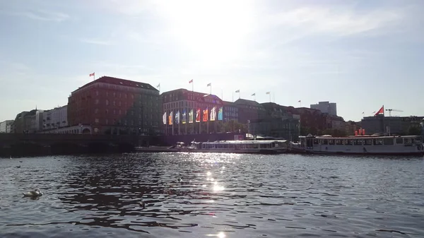 Architectuur Van Het Duitse Hamburg Beroemde Stad Aan Elbe Straten — Stockfoto