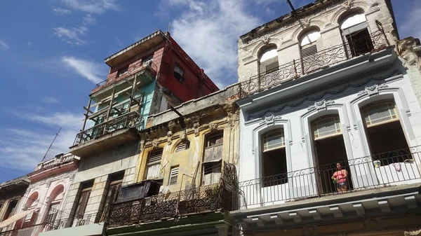 Havana Harika Bir Şehir Geçmişte Kalmışsın Gibi Görünüyor Alışılmadık Binalar — Stok fotoğraf
