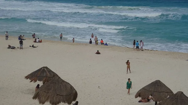 Mexique Péninsule Yucatan Cancun Vagues Magnifiques Belle Eau Mer Des — Photo