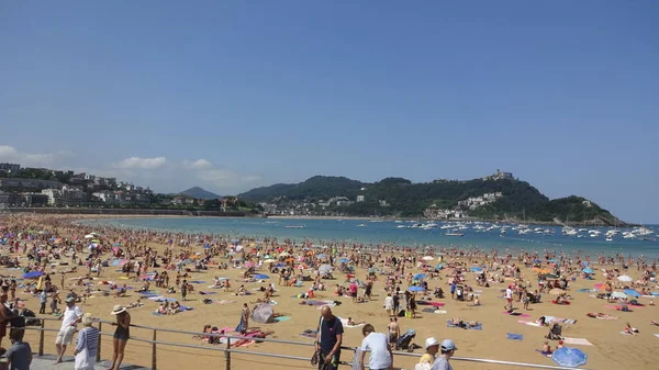 San Sebastian Bask Bölgesi Nde Çok Güzel Mimarisi Büyük Plajları — Stok fotoğraf