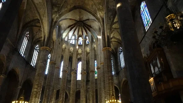 Oszałamiająca Jasna Wspaniała Barcelona Fontanny Domy Gaudiego Parki Gotyk Hiszpania — Zdjęcie stockowe