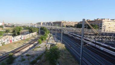 Madrid 'in muhteşem mimarisi. Park, saray ve İspanyol başkentinin sokakları adildir. Seyahat için harika bir yer.
