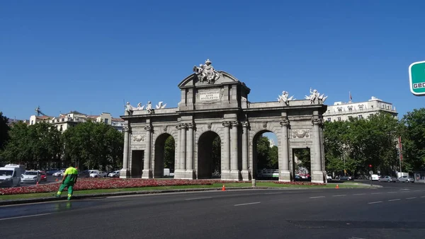 Wspaniała Architektura Madrytu Park Pałac Ulice Stolicy Hiszpanii Sprawiedliwe Świetne — Zdjęcie stockowe