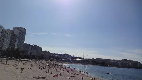 Coruna Stad Galicien Den Har Mycket Ovanlig Arkitektur Vacker Kust — Stockfoto