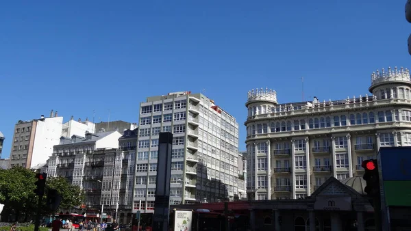 Coruña Una Ciudad Galicia Tiene Una Arquitectura Muy Inusual Hermosa — Foto de Stock