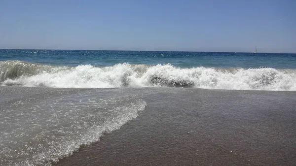 Piękne Morze Śródziemne Almerii Hiszpańskim Mieście Południu Kraju Czysta Woda — Zdjęcie stockowe