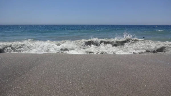 Belo Mar Mediterrâneo Almeria Uma Cidade Espanhola Sul País Água — Fotografia de Stock