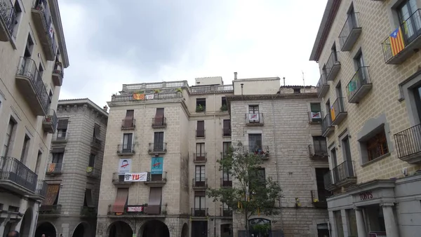 Girona Uma Cidade Enxame Catalunha Com Maravilhosas Paredes Pedra — Fotografia de Stock