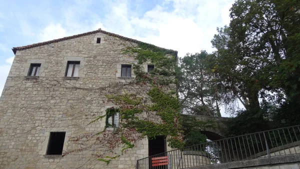 Girona Katalonya Harika Taş Duvarları Olan Bir Sürü Şehir — Stok fotoğraf