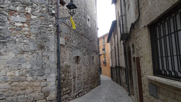 Girona Rojové Město Katalánsku Nádhernými Kamennými Zdmi — Stock fotografie