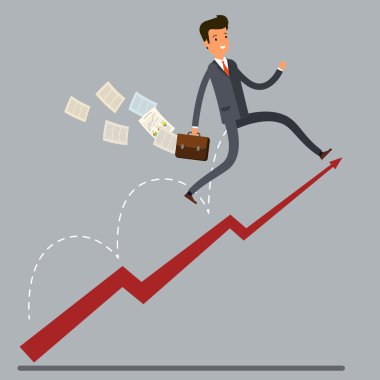 grafik büyüyen üzerinde işadamı atlama