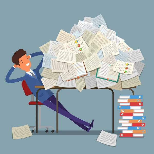 Kitap altında gömülü işadamı