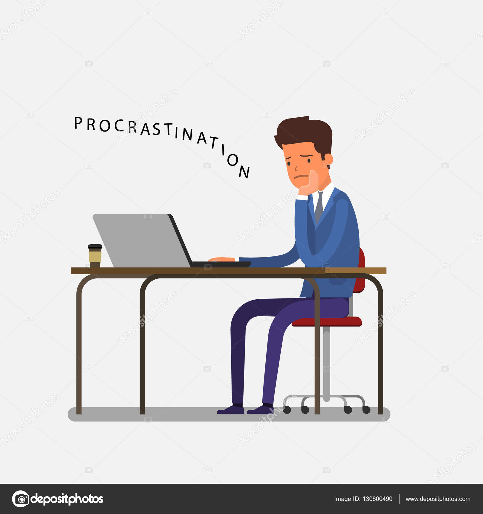 Concept Of Business Procrastination Vector Image By C Vectorstory Vector Stock 130600490