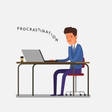Concept of business procrastination clipart