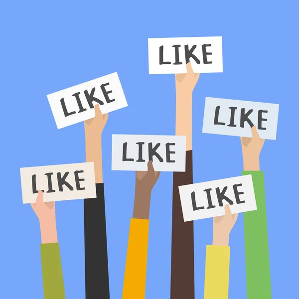 Social network likes concept — Stock Vector