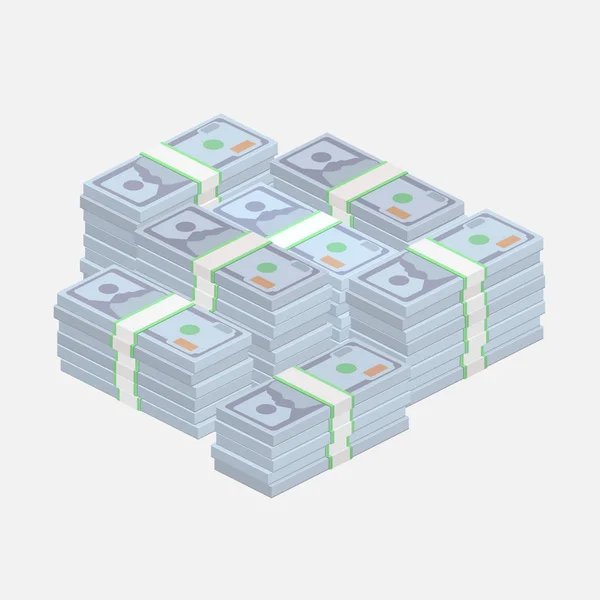Stapels van honderd-dollarbiljetten — Stockvector
