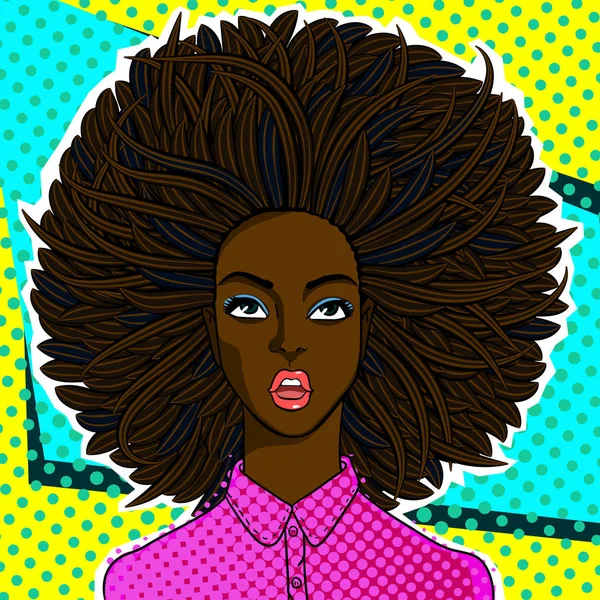 Rostro de mujer africana — Vector de stock