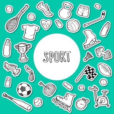 El çizimi spor karalama seti