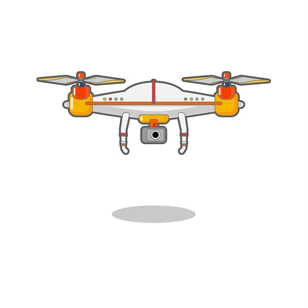 De luchtfoto drone Quadcopter met camera — Stockvector
