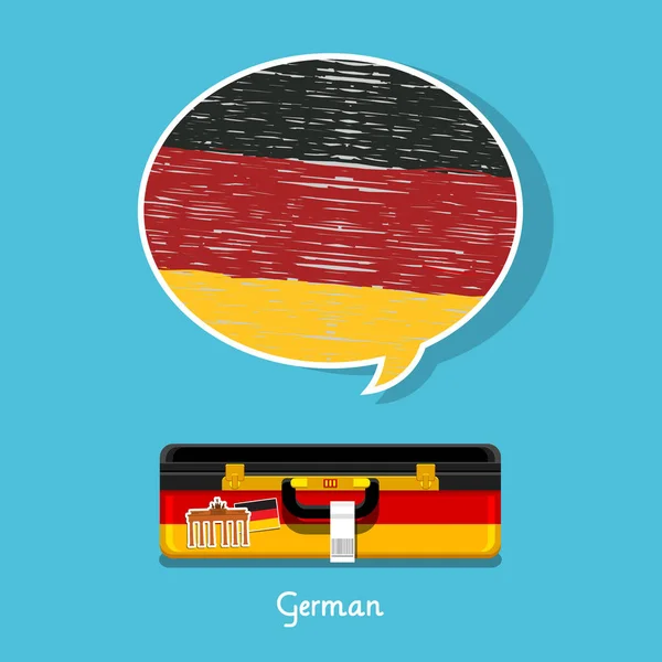旅游或学习德语的概念 — 图库矢量图片