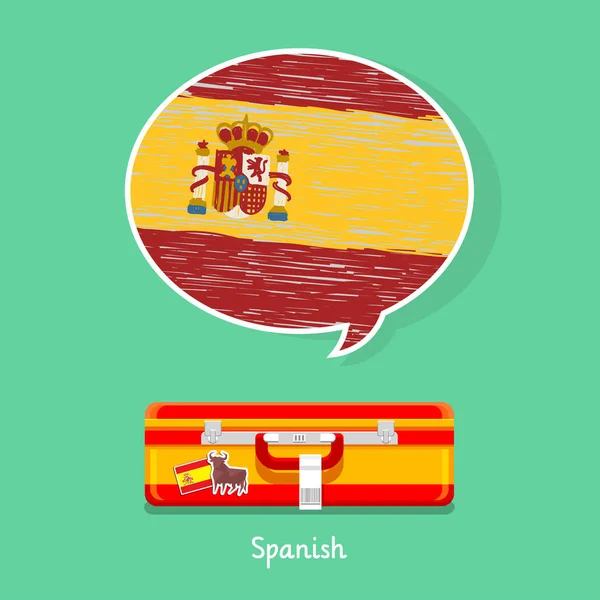 Концепция путешествия или изучения испанского языка — стоковый вектор