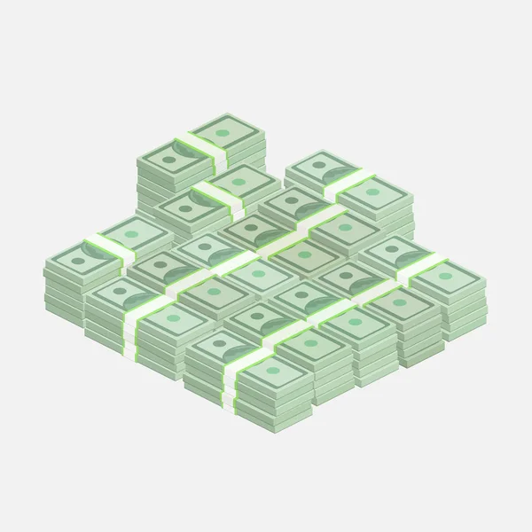 Stacks of one hundred dollar bills — Stock Vector