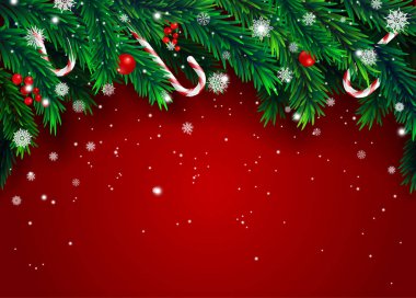 Yeni yıl geçmiş çam dalları ile 