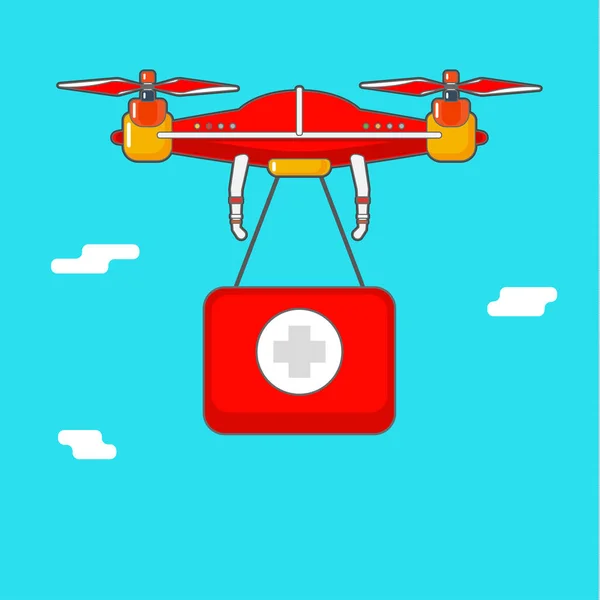 Antenowe drone quadcopter. — Wektor stockowy