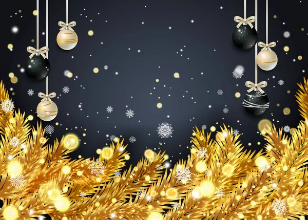 New Year background with fir branches — Stock Vector